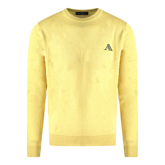 Aquascutum Check A Logo Yellow Jumper - Nova Clothing