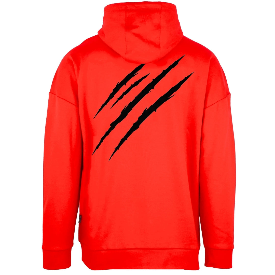 Plein Sport Large Scratch Logo Taped Hood Red Hoodie S