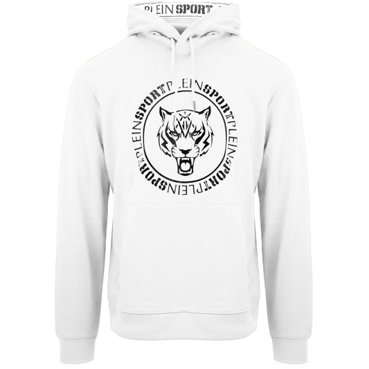 Plein Sport Circle Logo Taped Hood White Hoodie S