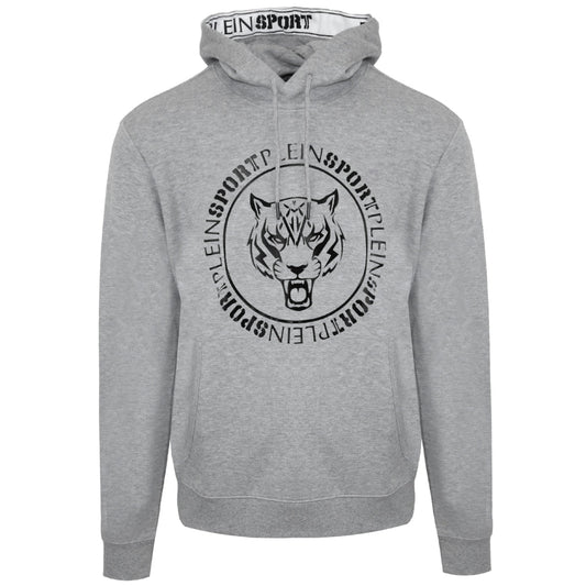 Plein Sport Circle Logo Taped Hood Grey Hoodie