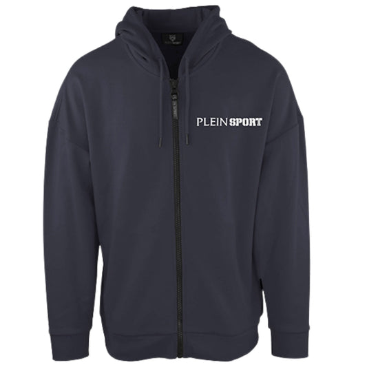 Plein Sport Logo On Back Zip-Up Navy Blue Hoodie S