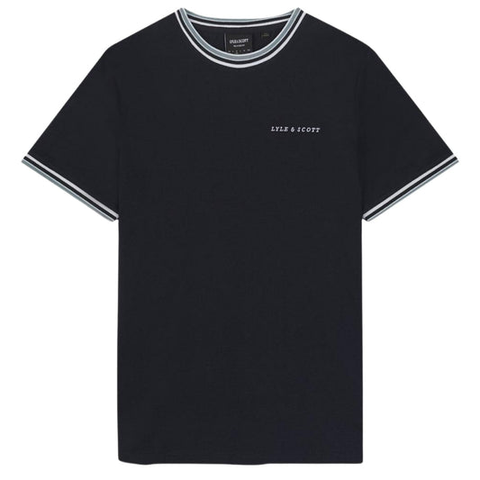 Lyle & Scott Embroidered Tipped Dark Blue T-Shirt