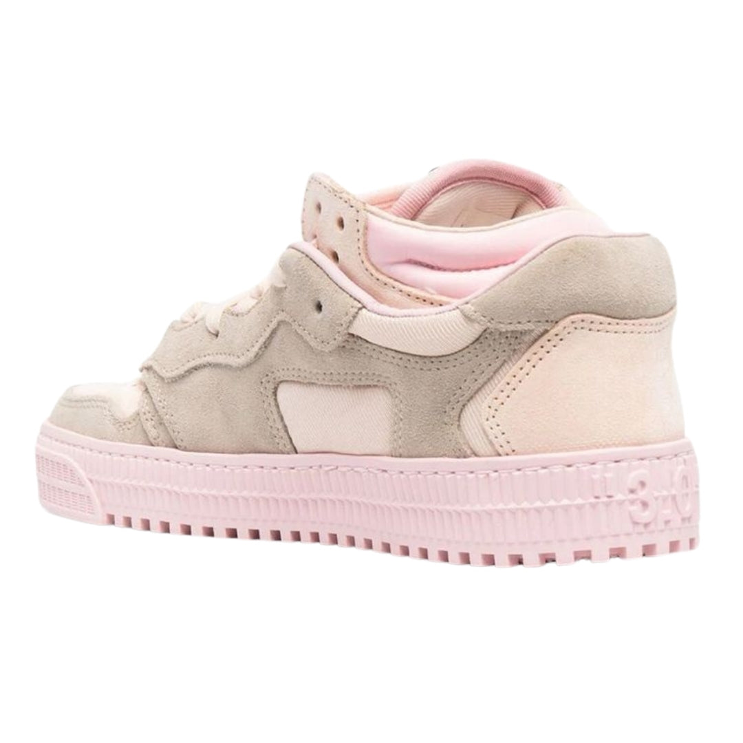 Off White Floating Arrow Low Top Pink Leather Sneakers