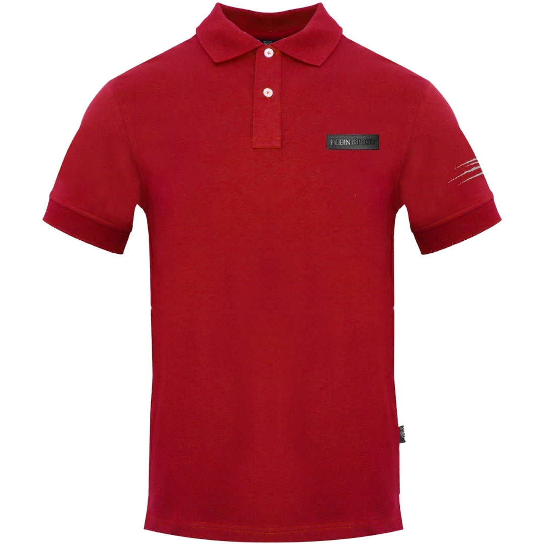 Plein Sport Slashed Sleeve Red Polo Shirt S