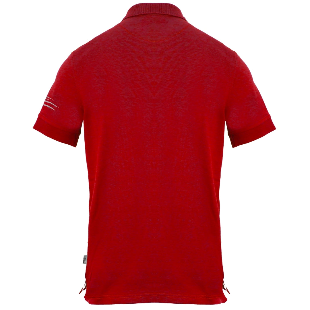 Plein Sport Slashed Sleeve Red Polo Shirt S