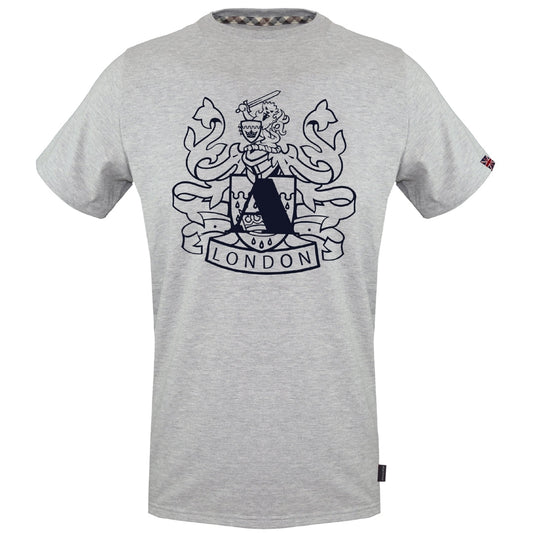 Aquascutum Large Shield Aldis Logo Grey T-Shirt S