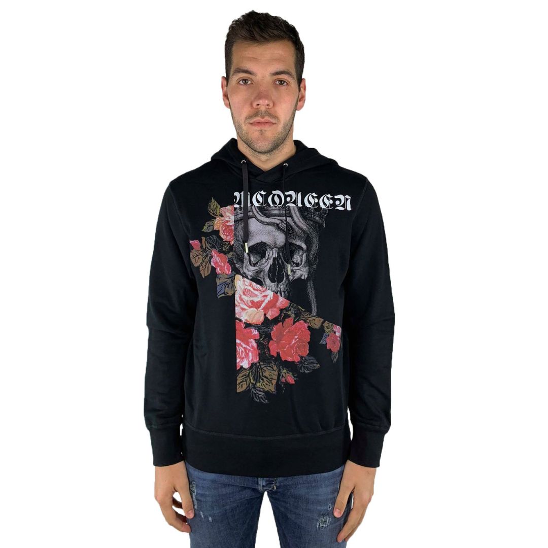 Alexander Mcqueen Mens Skull & Flowers Hoodie