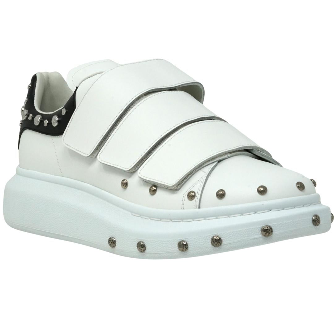 Alexander Mcqueen Mens White Oversized Strap Trainers