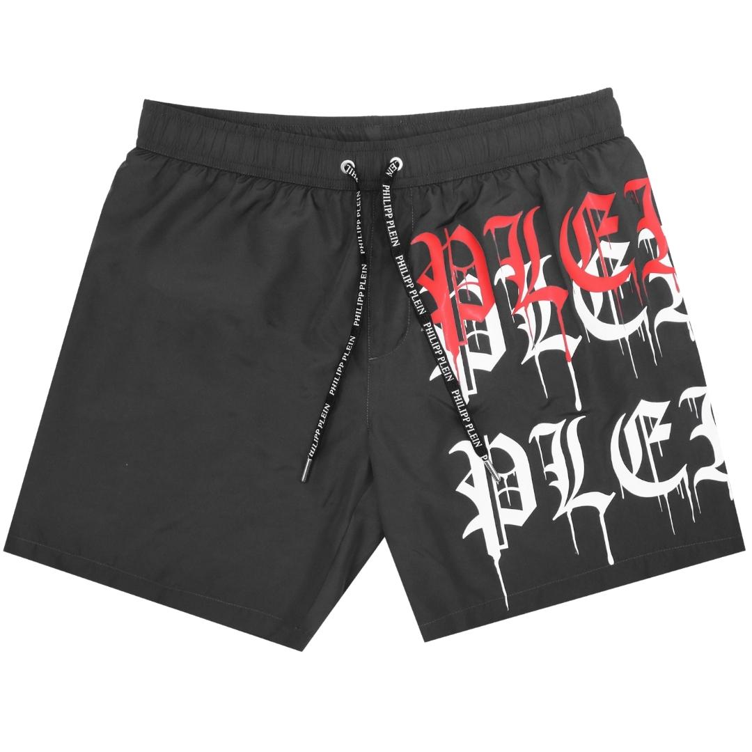 Philipp Plein Mens Cupp05 M0199 Swim Shorts Black