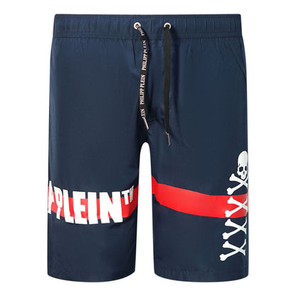 Philipp Plein Mens Cupp11L01 85 Swim Shorts Navy