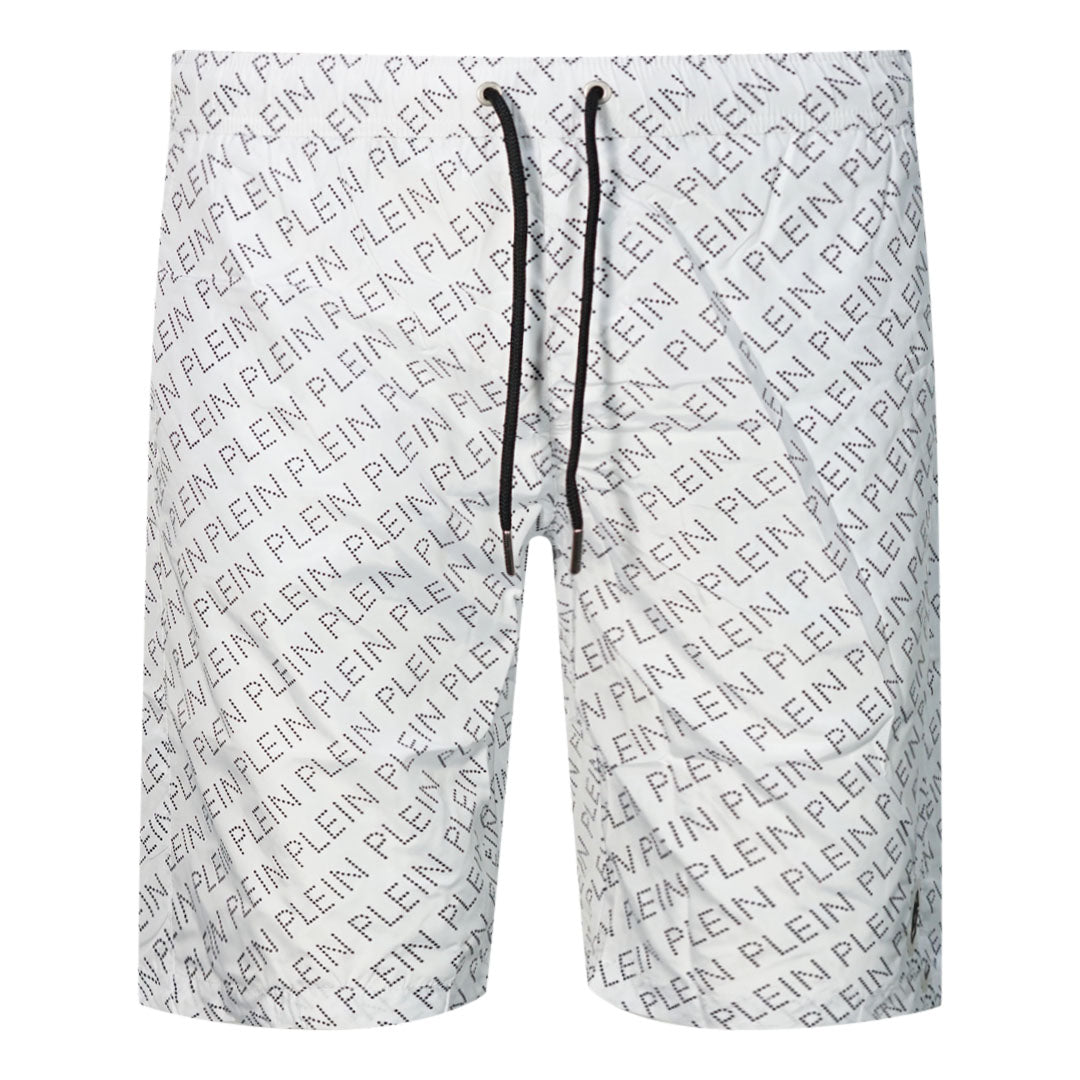 Philipp Plein Mens Cupp13L01 01 Swim Shorts White