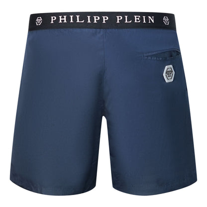 Philipp Plein Mens Cupp14M01 85 Swim Shorts Navy