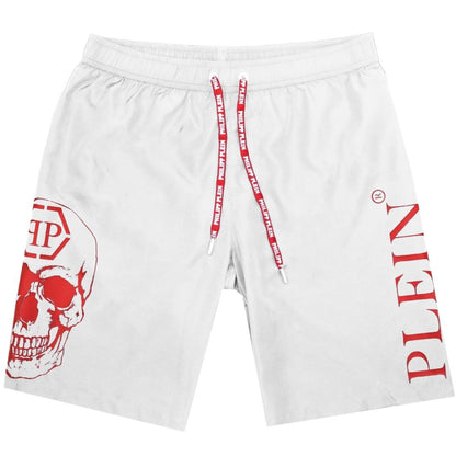 Philipp Plein Mens Cupp19 L0101 Swim Shorts White