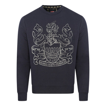 Aquascutum Pixel Aldis Logo Navy Sweatshirt - Nova Clothing