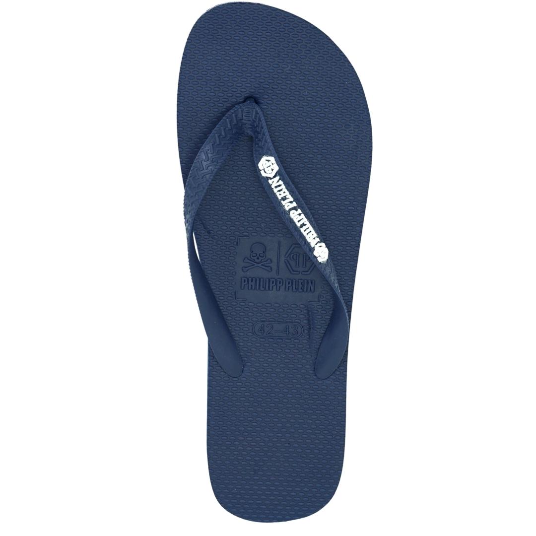 Philipp Plein Mens Imps904 85N Flip Flops Navy