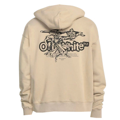 Off White Mens Ombb085S22Fle0031710 Hoodie Beige