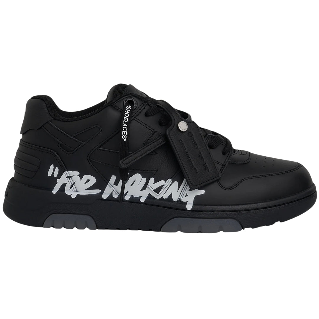 Off-White Out Of Office For Walking Black Leather Sneakers UK 7