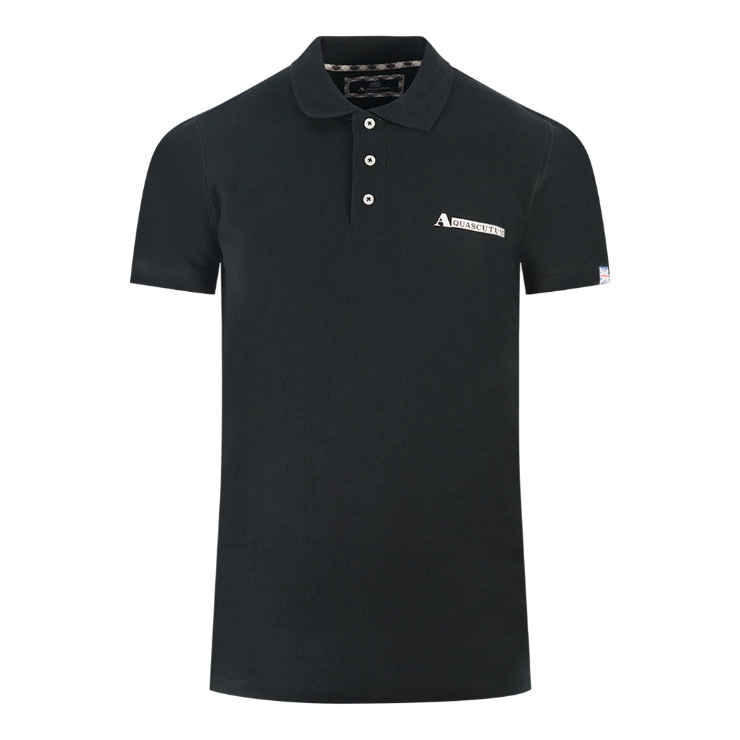 Aquascutum Mens P00123 99 Polo Shirt Black