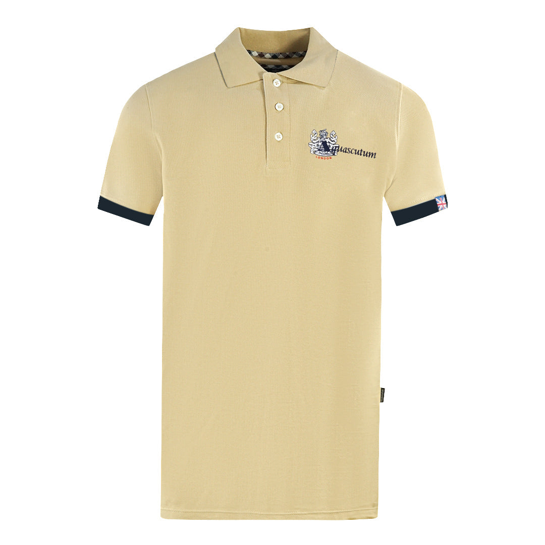 Aquascutum Mens P00523 12 Polo Shirt Beige