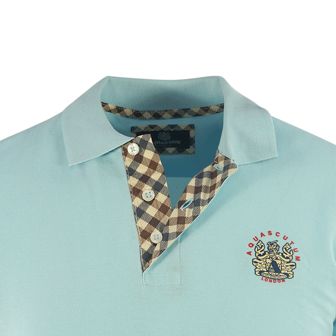 Aquascutum Mens P00623 78 Polo Shirt Light Blue