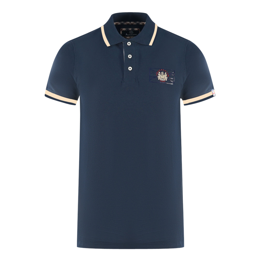 Aquascutum Mens P00823 85 Polo Shirt Navy