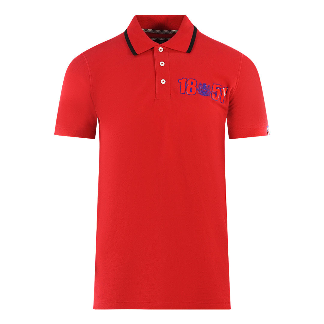 Aquascutum Mens P01323 52 Polo Shirt Red