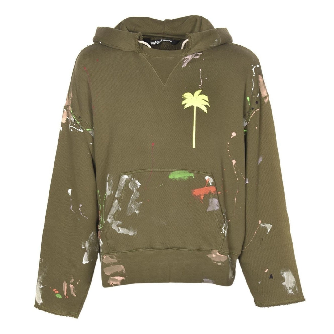 Palm Angels PXP Painted Raw Cut Green Hoodie - Nova Clothing