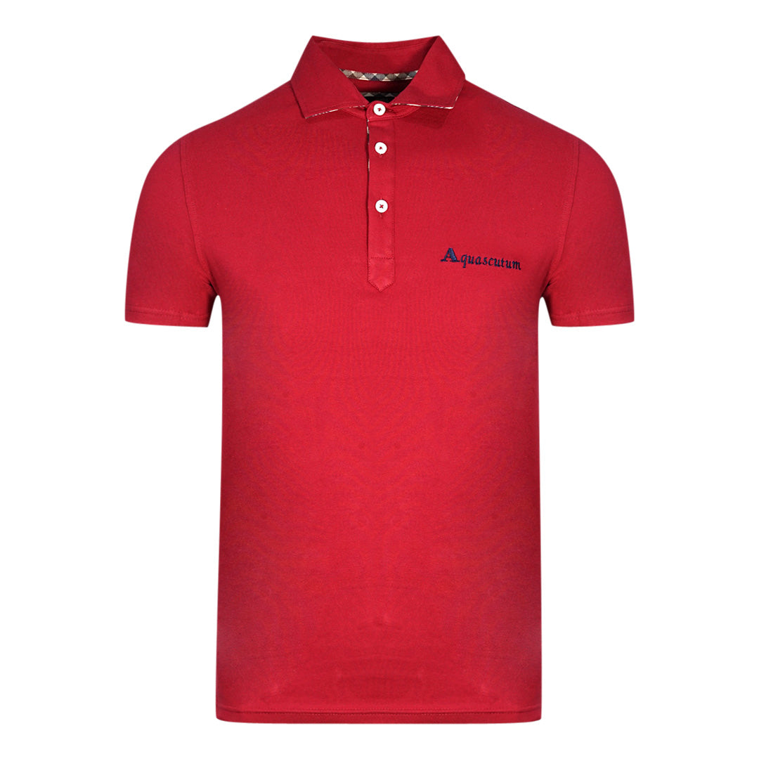 Aquascutum Mens Qmp021 32 Polo Shirt Red