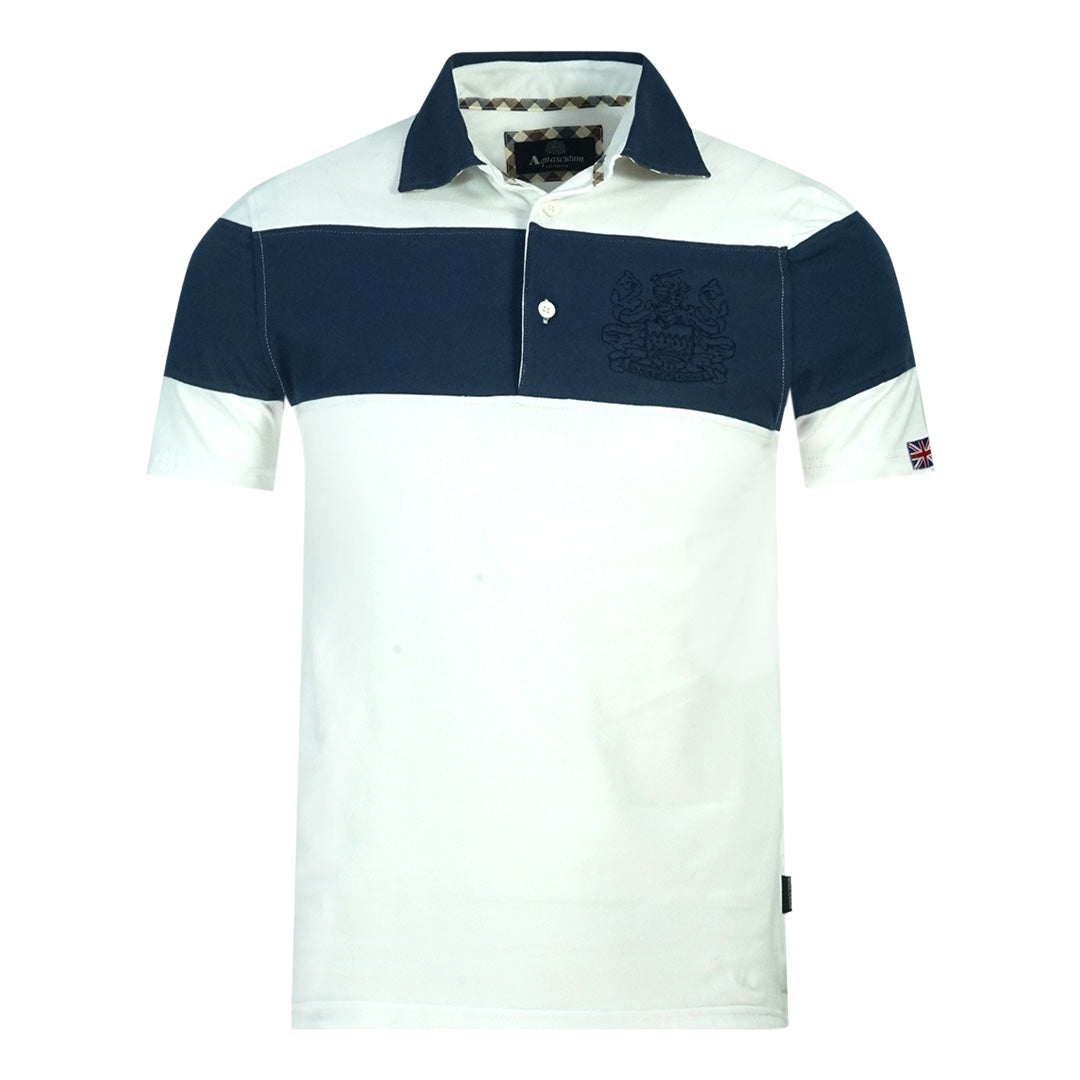 Aquascutum Mens Qmp030 01 Polo Shirt White