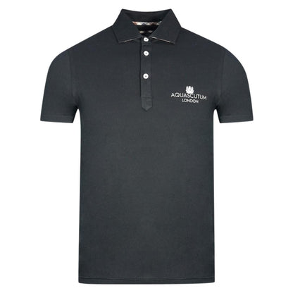 Aquascutum Mens Qmp041 99 Polo Shirt Black