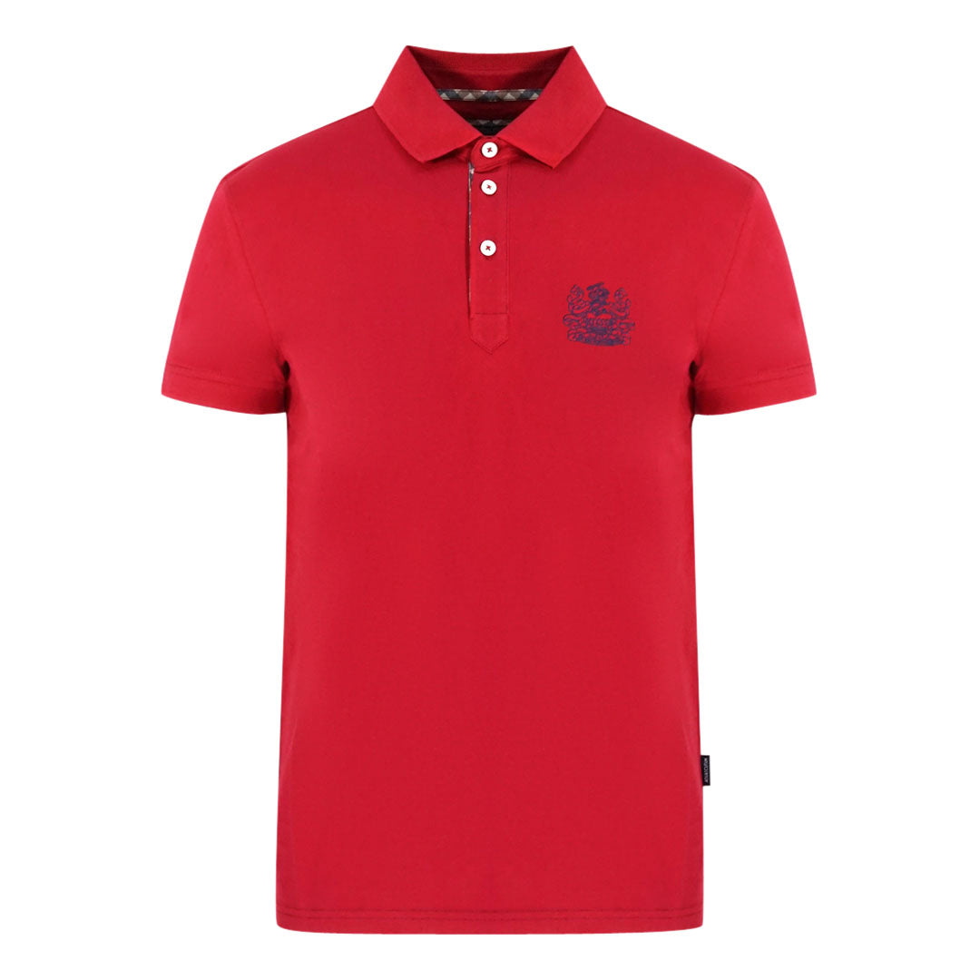 Aquascutum Mens Qmp050 52 Polo Shirt Red