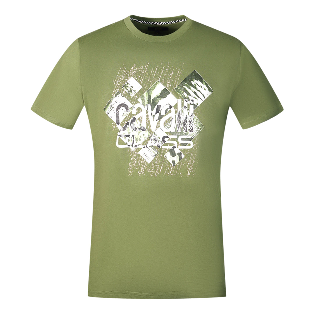 Cavalli Class Mens Qxt61Z Jd060 04050 T Shirt Green