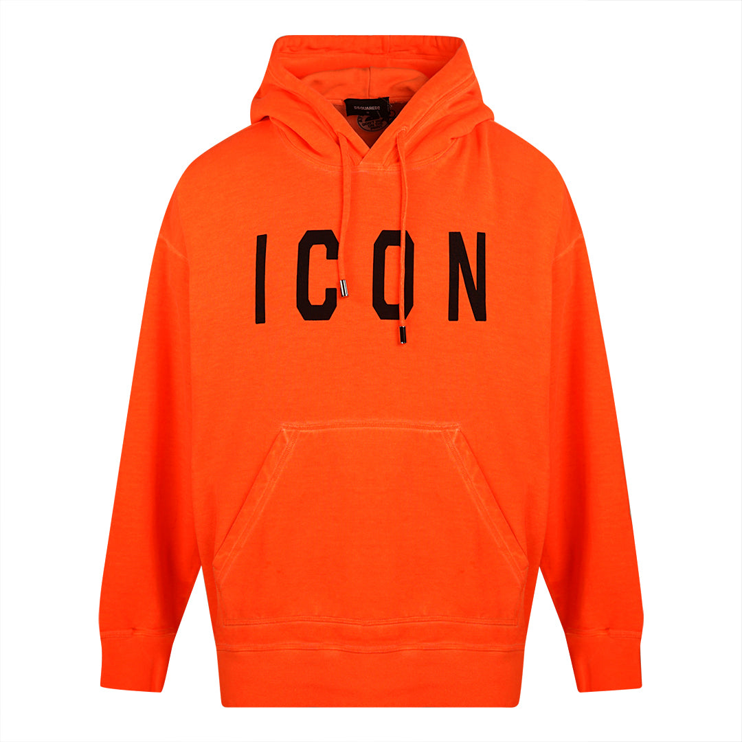 Dsquared2 Large Icon Print Orange Hoodie - Style Centre Wholesale