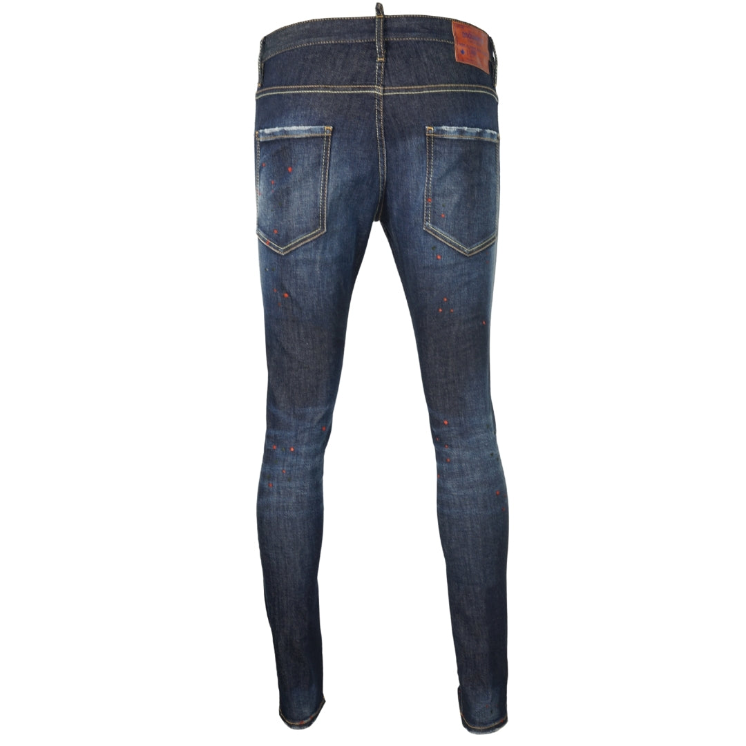 Dsquared2 Skinny Dan Jean Paint Splash Large Label Jeans - Nova Clothing