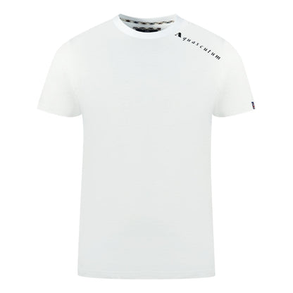 Aquascutum Shoulder Brand Logo White T-Shirt S