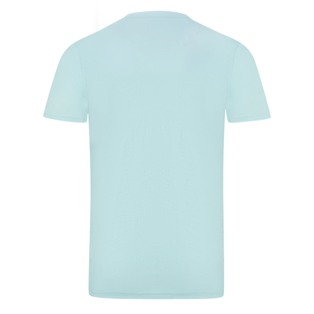 Aquascutum Brand Embossed Logo Sky Blue T-Shirt S