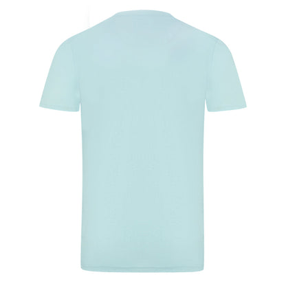 Aquascutum Brand Embossed Logo Sky Blue T-Shirt S