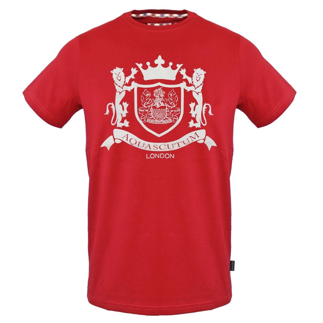 Aquascutum Mens Tsia08 52 T Shirt Red